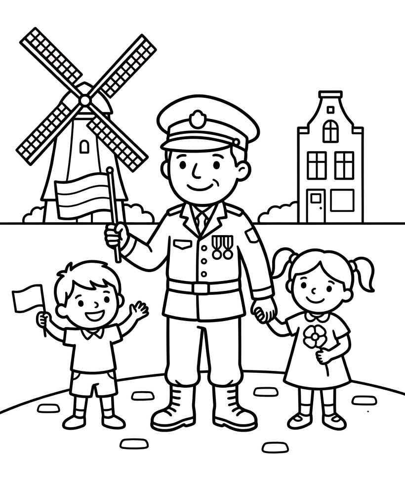 Tekening van Veteranendag afdrukbaar