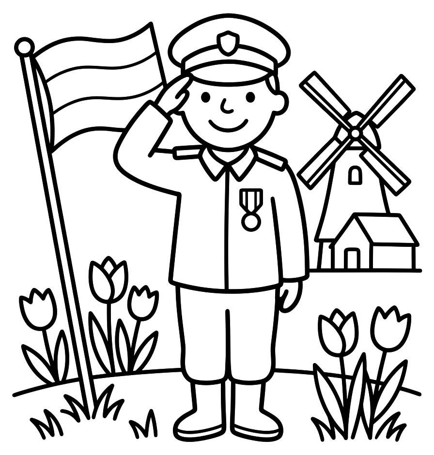 Tekening Veteranendag afdrukbaar eenvoudig