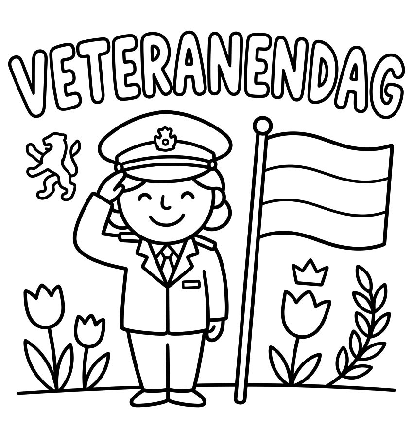 Tekening Veteranendag eenvoudig