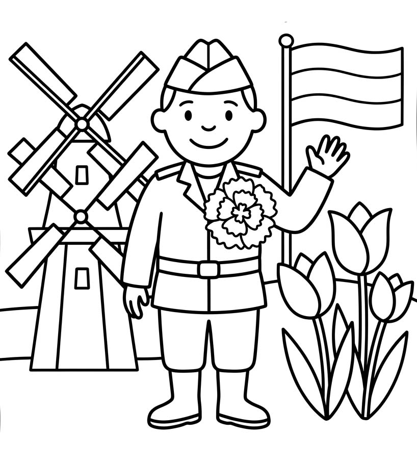 Tekening Veteranendag gratis afdrukbaar eenvoudig