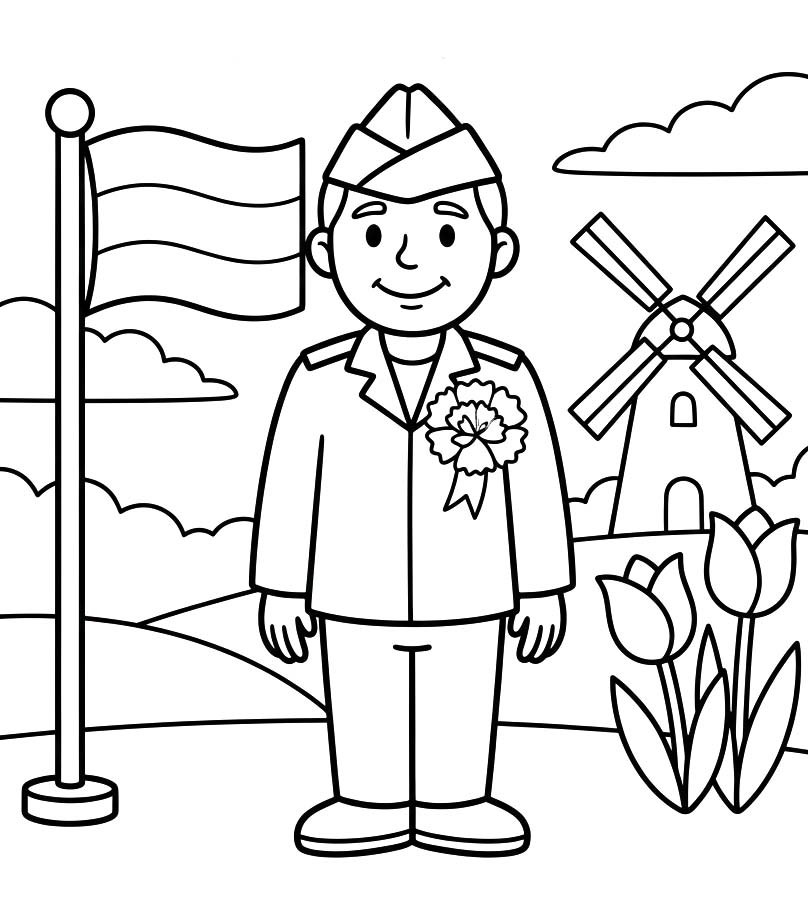 Tekening Veteranendag gratis eenvoudig