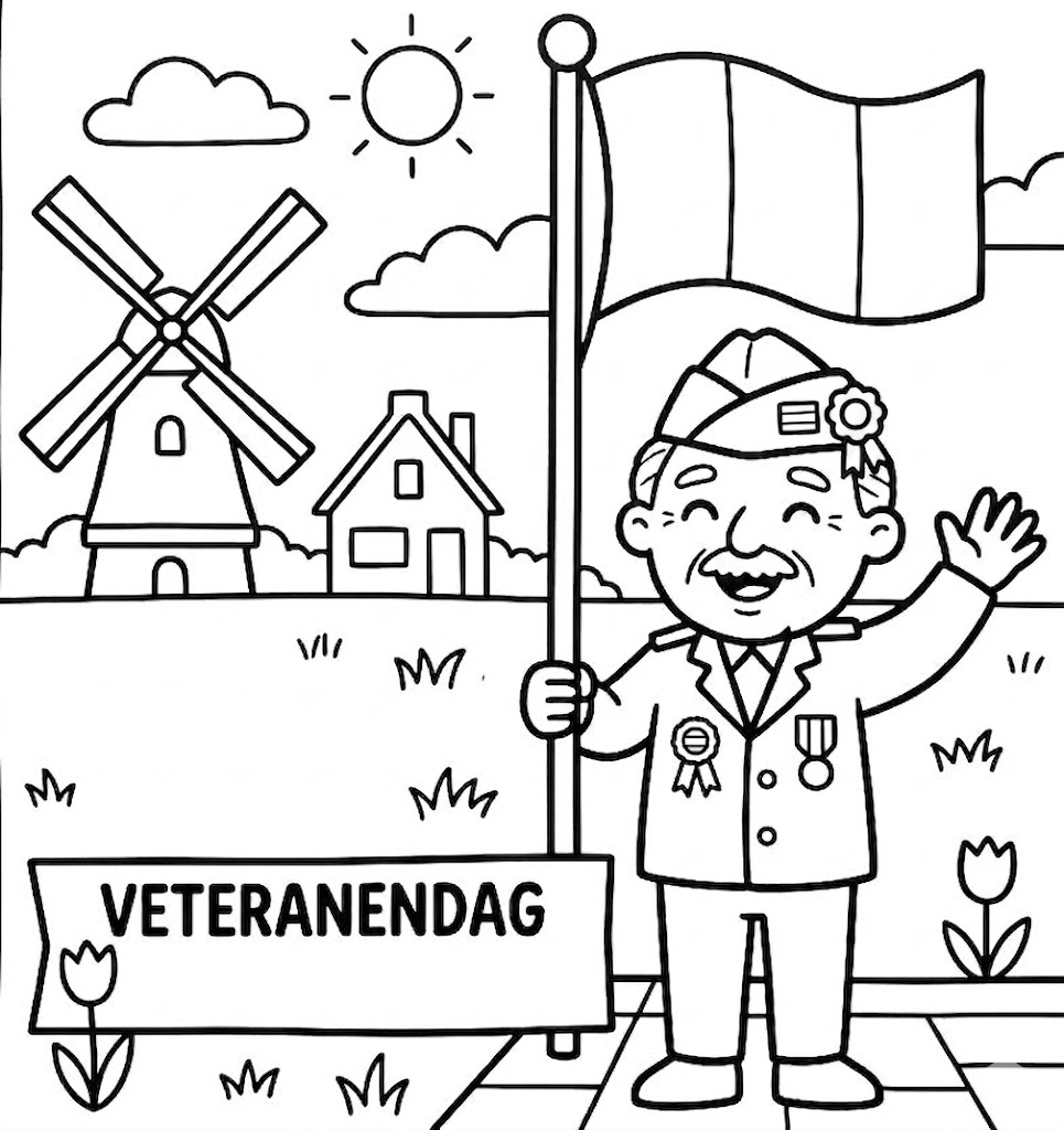 Tekening Veteranendag gratis