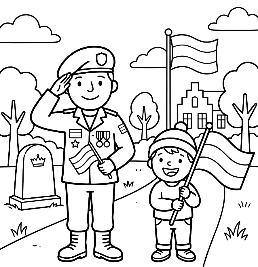Tekening Veteranendag gratis simpel