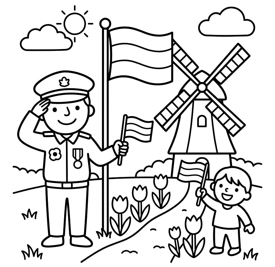 Tekening Veteranendag gratis voor kinderen