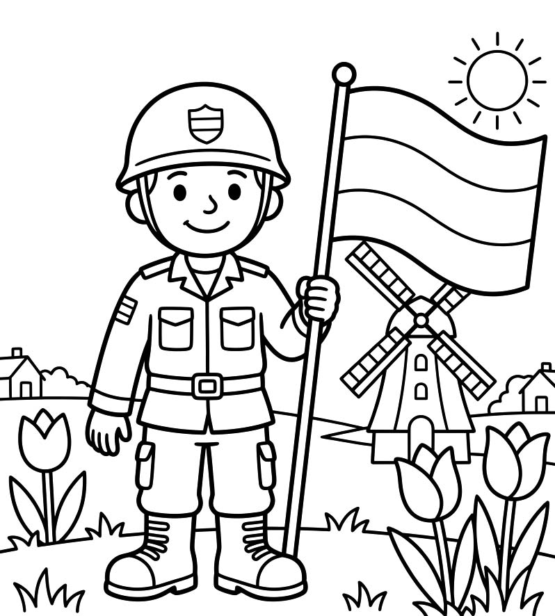 Tekening Veteranendag simpel