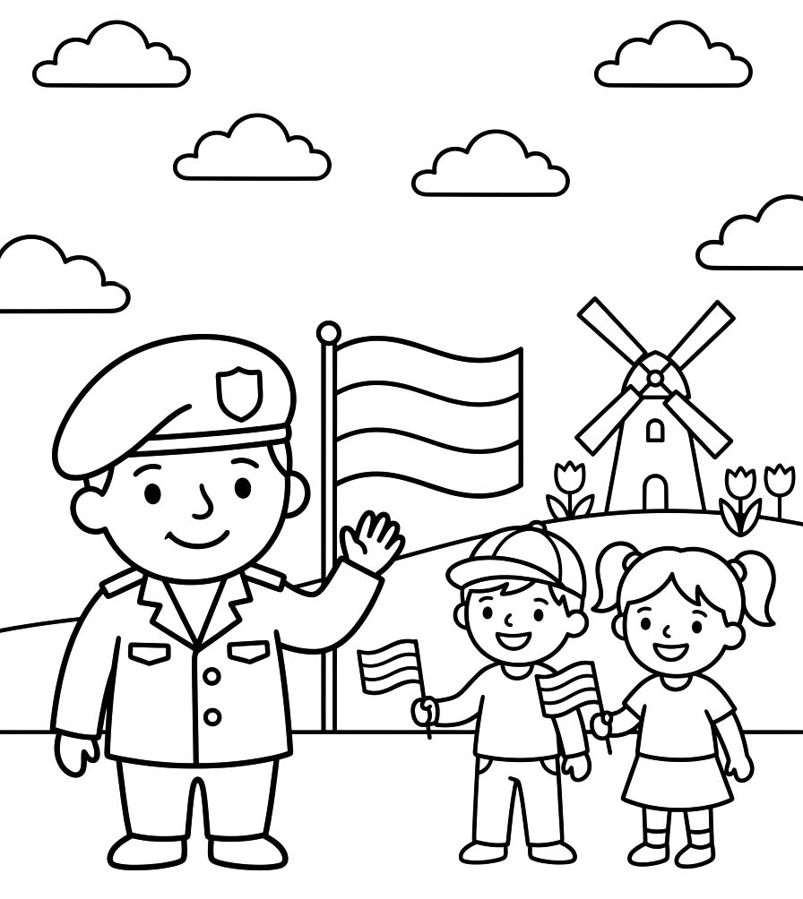 Tekening Veteranendag voor kinderen