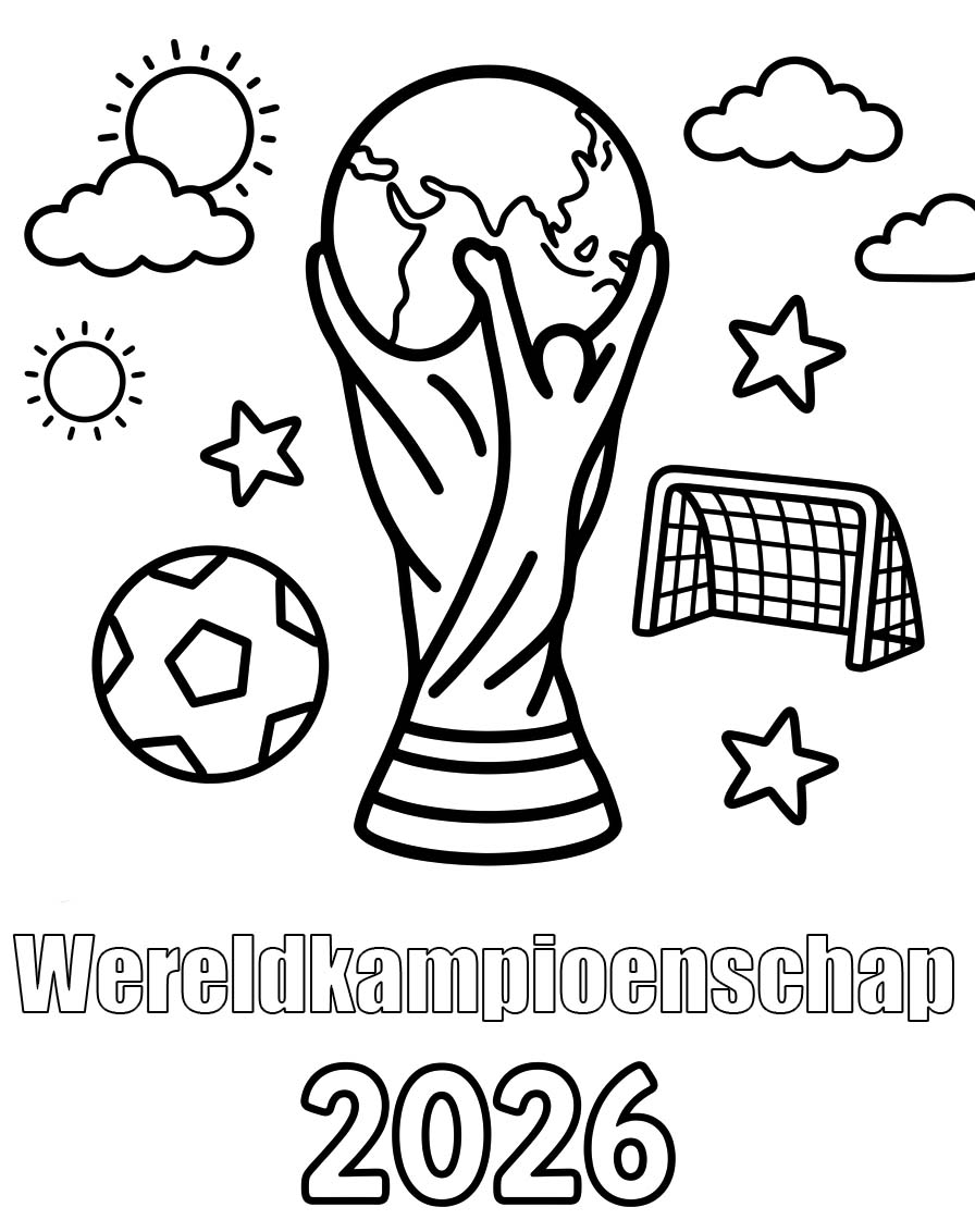 Wereldkampioenschap 2026 afdrukbaar voor kinderen