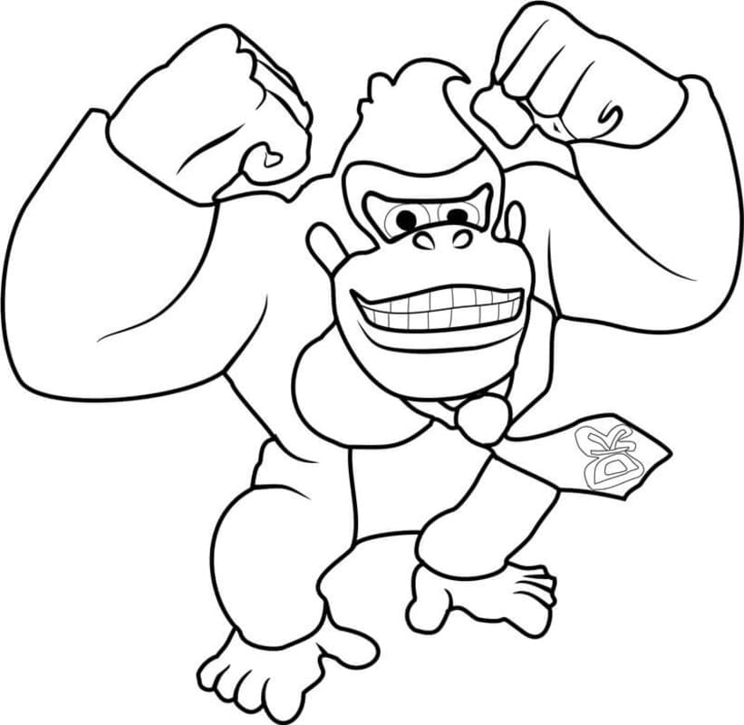 Afbeelding Donkey Kong gratis afdrukbaar