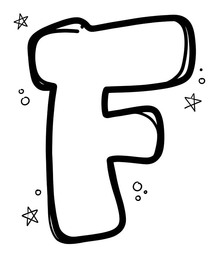 Afbeelding Letter F gratis afdrukbaar