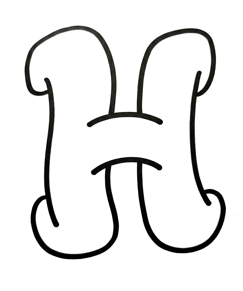 Afbeelding Letter H gratis afdrukbaar
