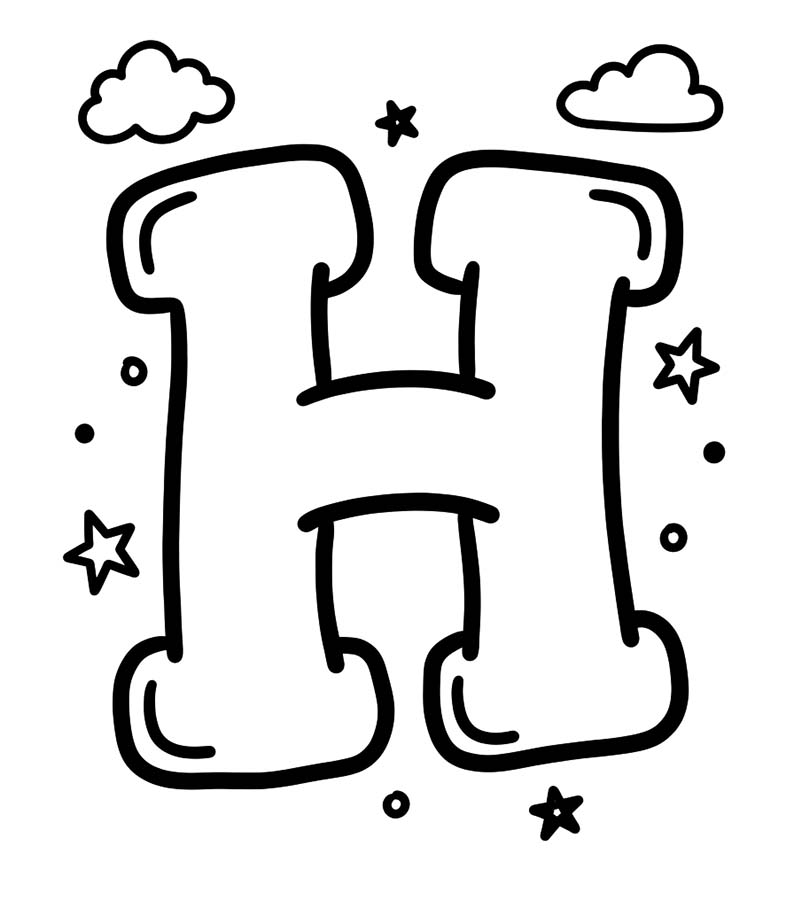 Afbeelding Letter H printbaar