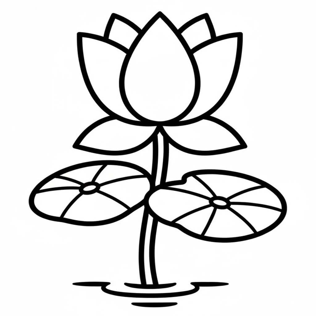 Afbeelding Lotusbloem gratis afdrukbaar