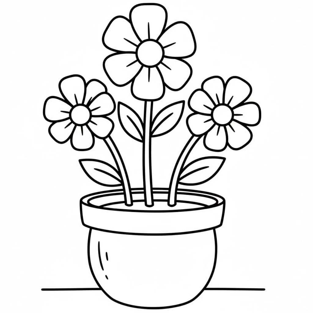 Bloempot afdrukbaar basis