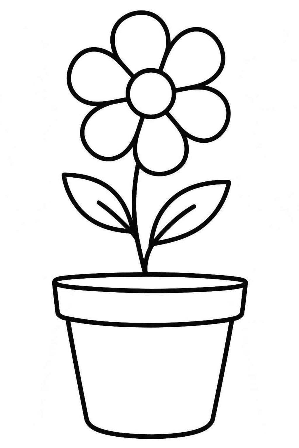 Bloempot gratis afdrukbaar basis