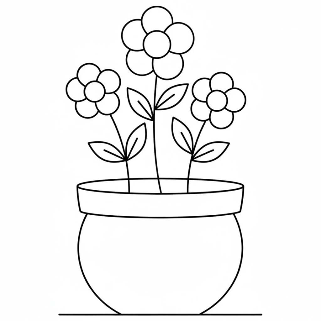 Bloempot gratis afdrukbaar eenvoudig