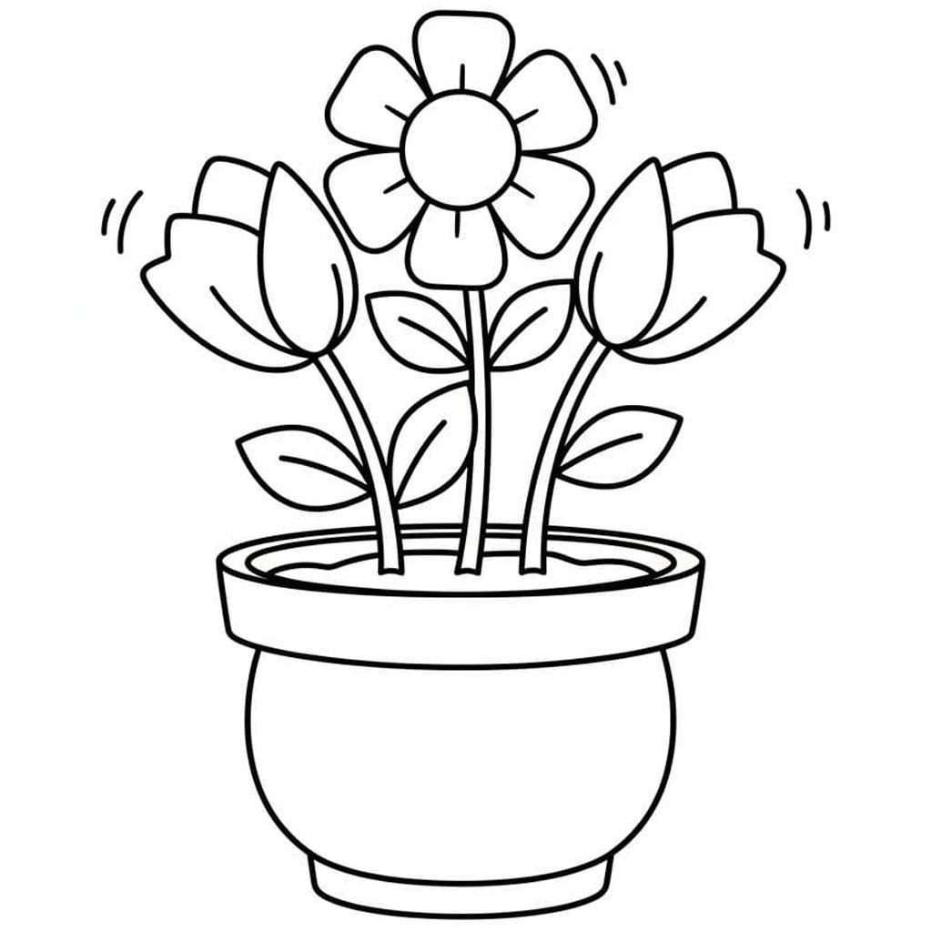 Bloempot gratis afdrukbaar simpel