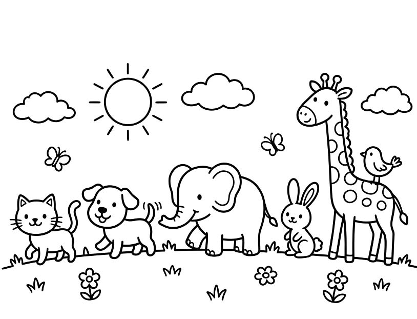 Dierendag gratis afdrukbaar simpel
