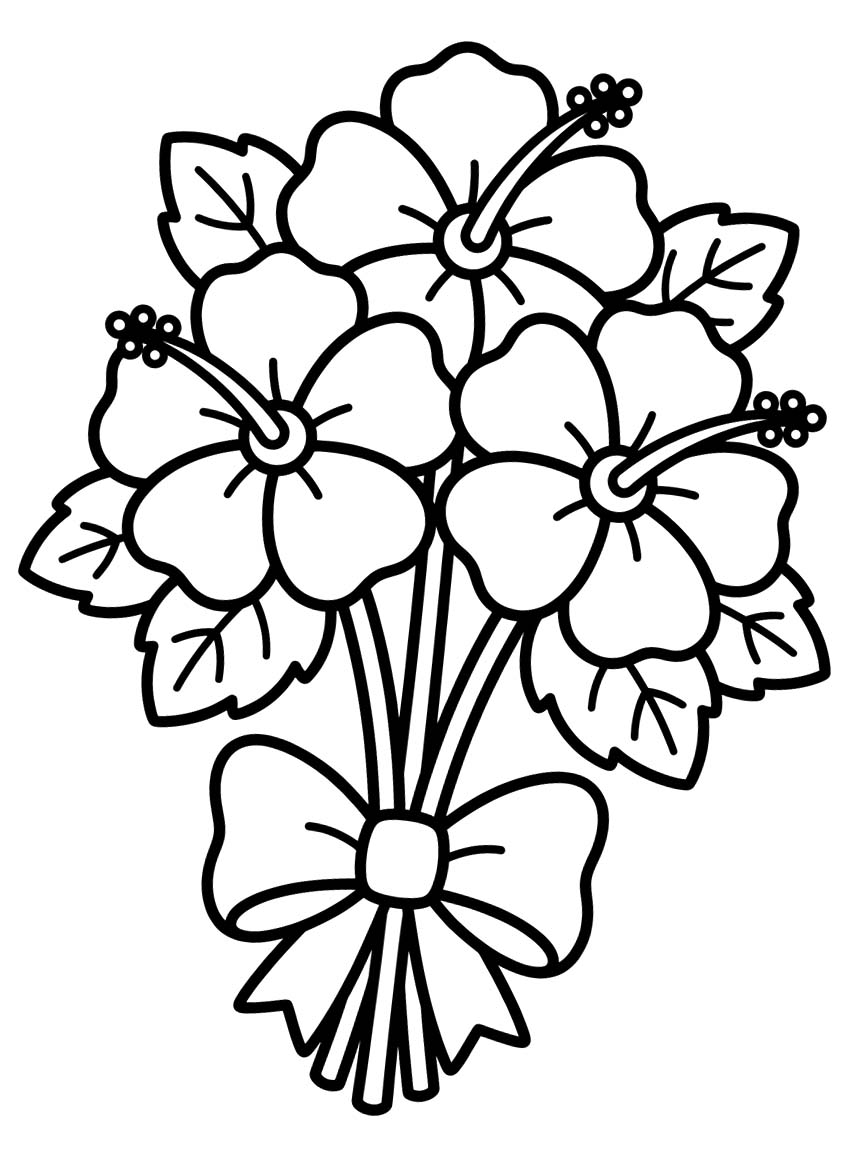 Hibiscus gratis afdrukbaar voor kinderen