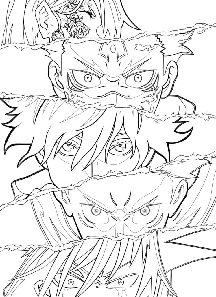 Jujutsu Kaisen afdrukbaar basis