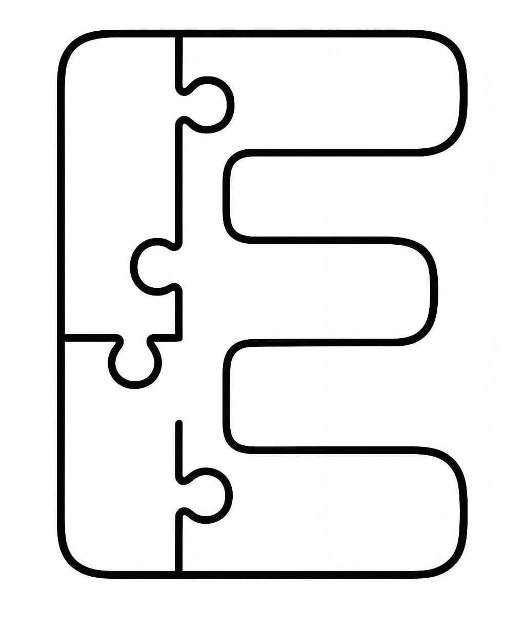 Letter E afdrukbaar basis