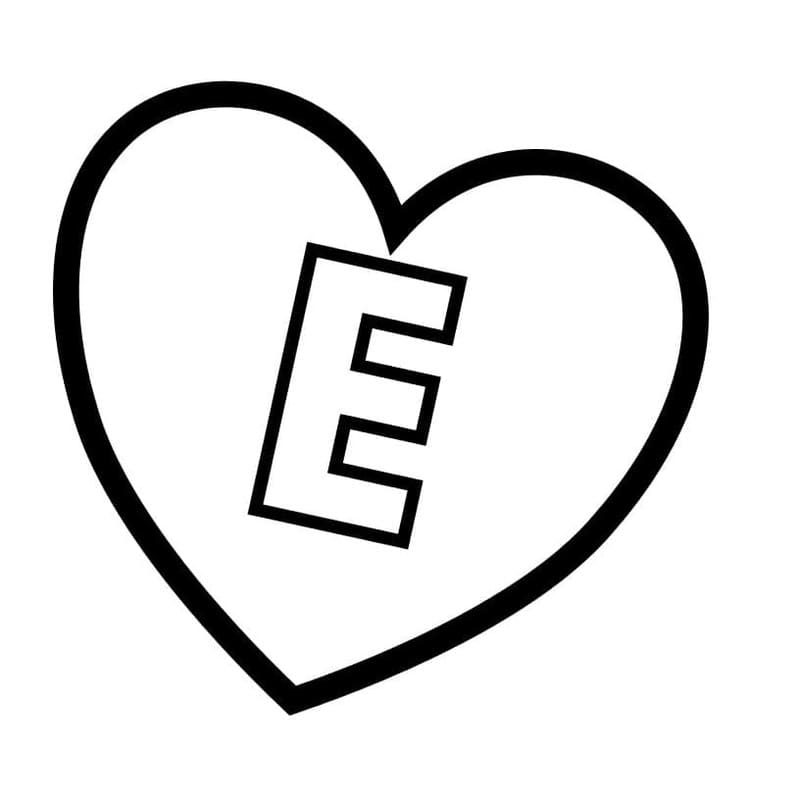 Letter E afdrukbaar eenvoudig