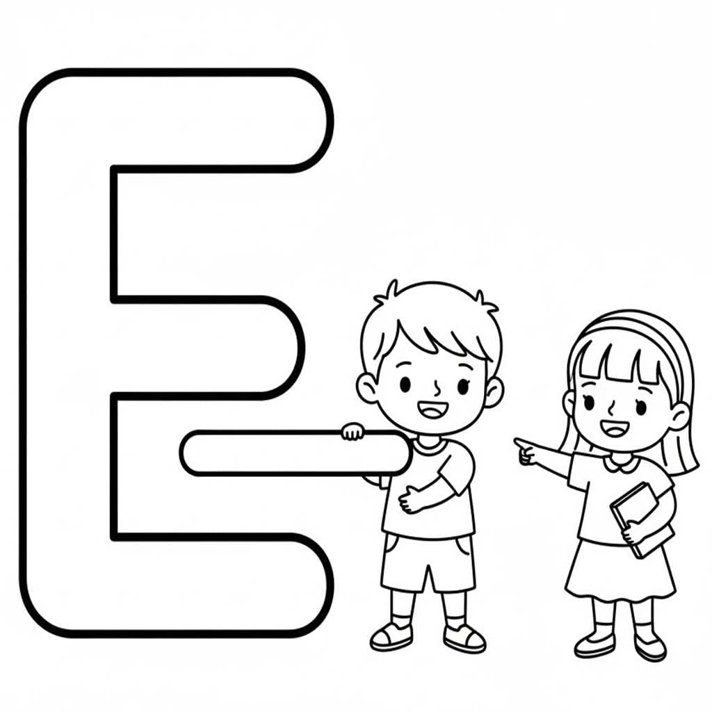 Letter E afdrukbaar