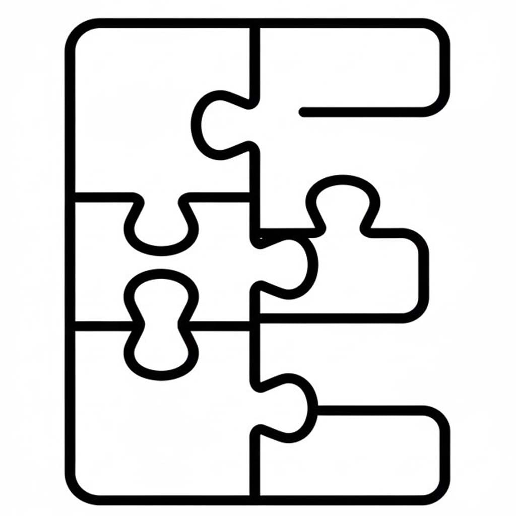 Letter E afdrukbaar simpel