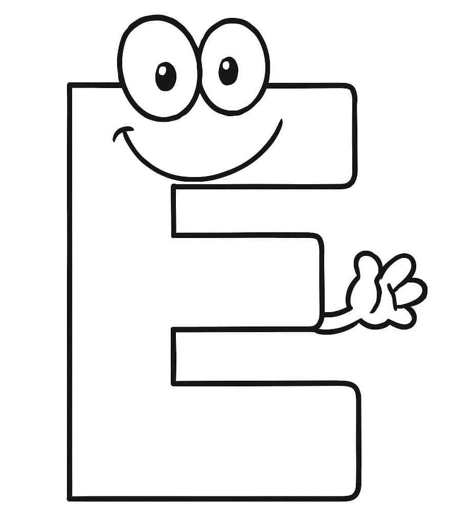 Letter E gratis afdrukbaar