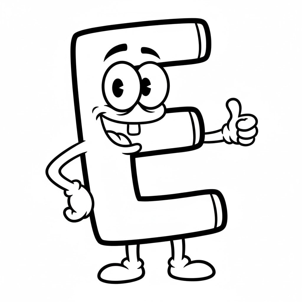 Letter E gratis simpel