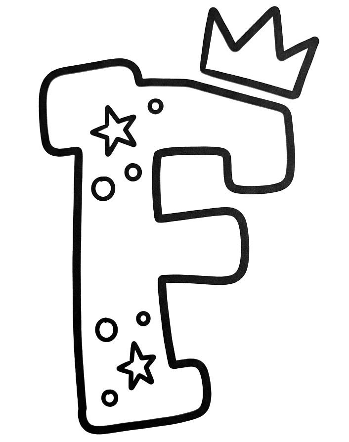 Letter F gratis afdrukbaar simpel