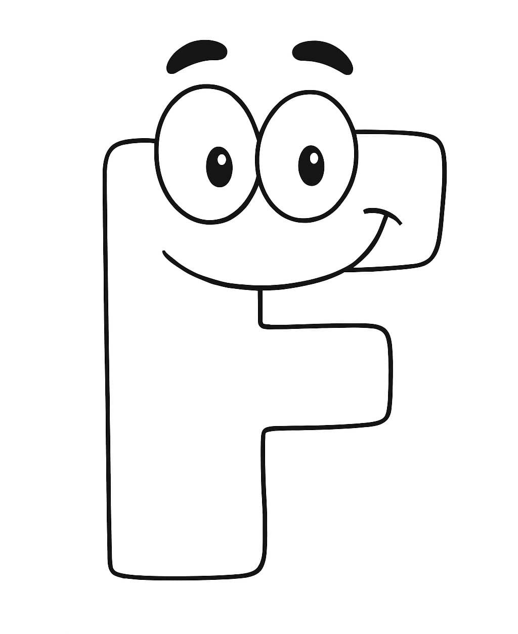 Letter F gratis voor kinderen