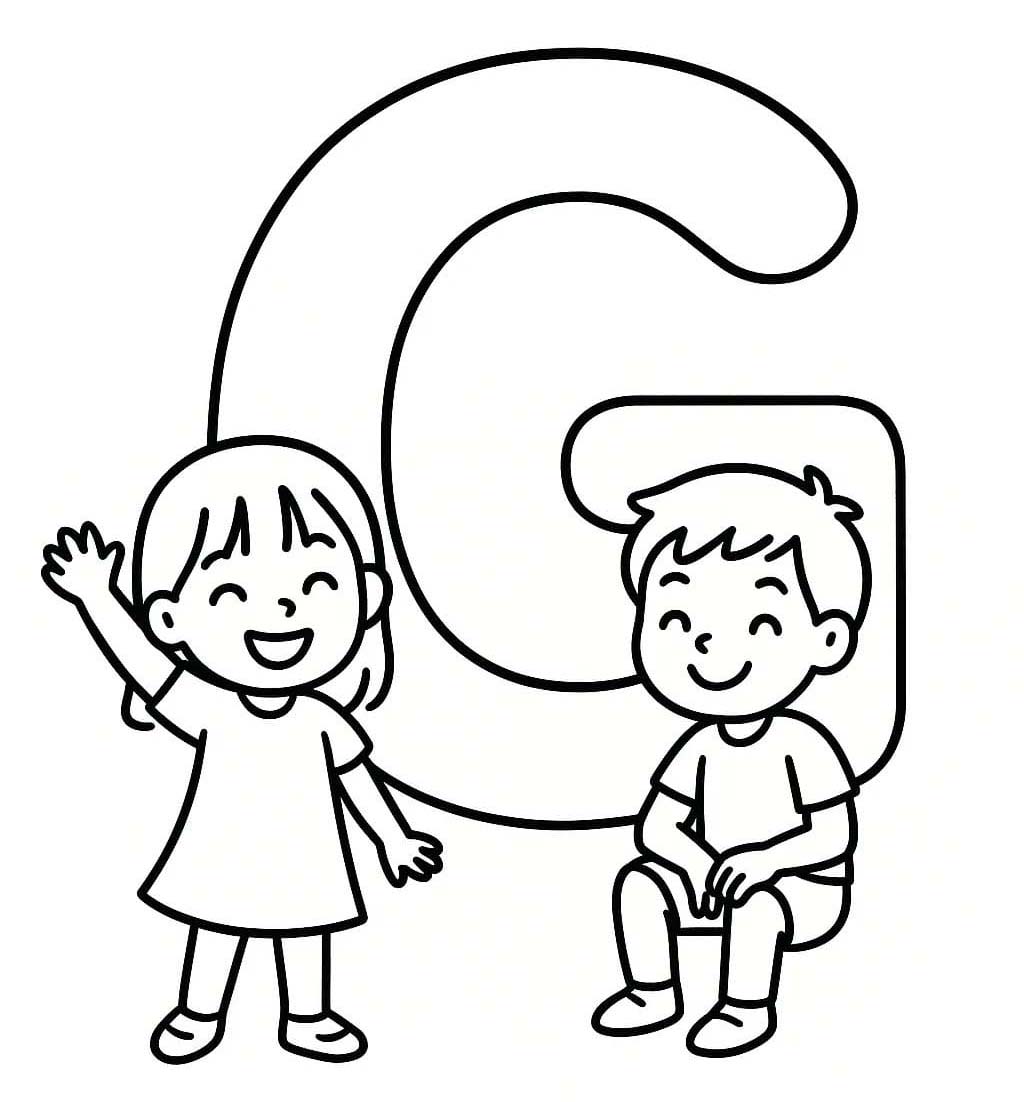 Letter G afdrukbaar simpel