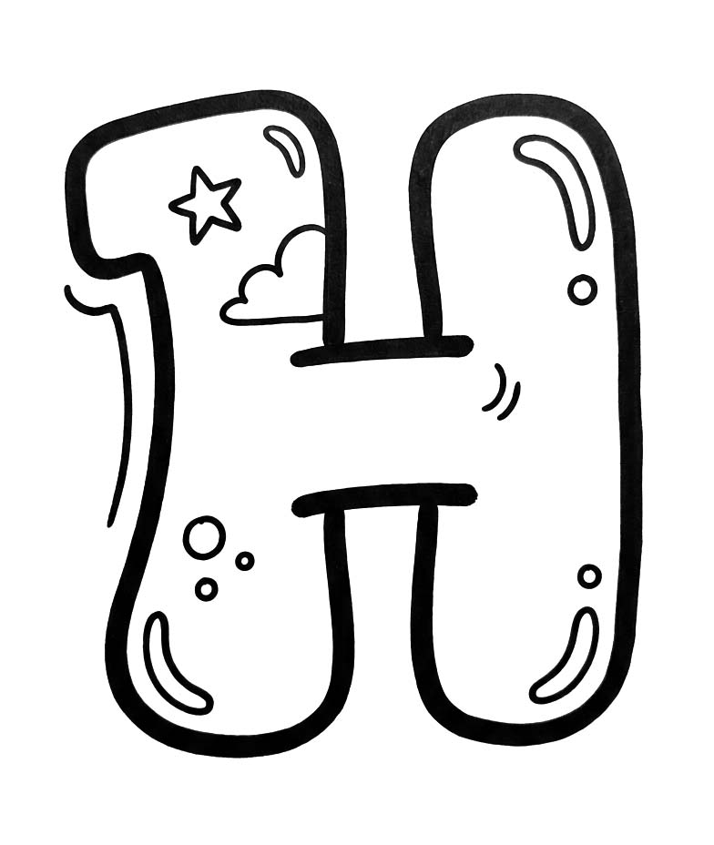 Letter H afdrukbaar basis
