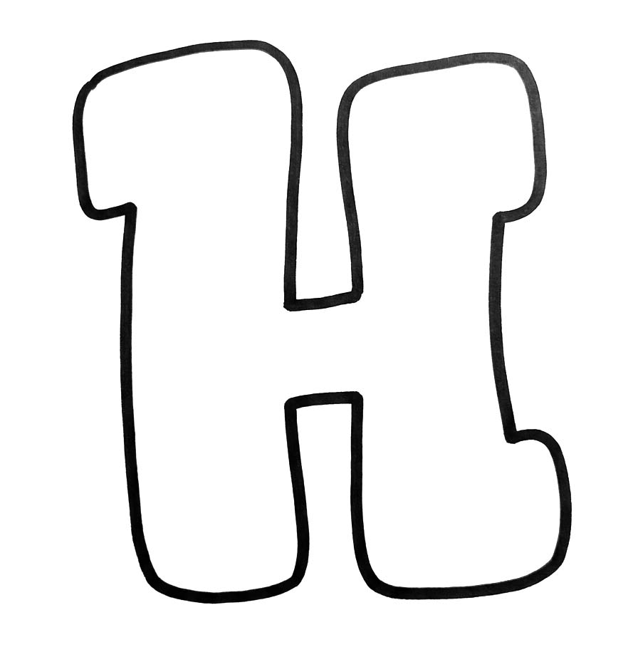 Letter H afdrukbaar eenvoudig