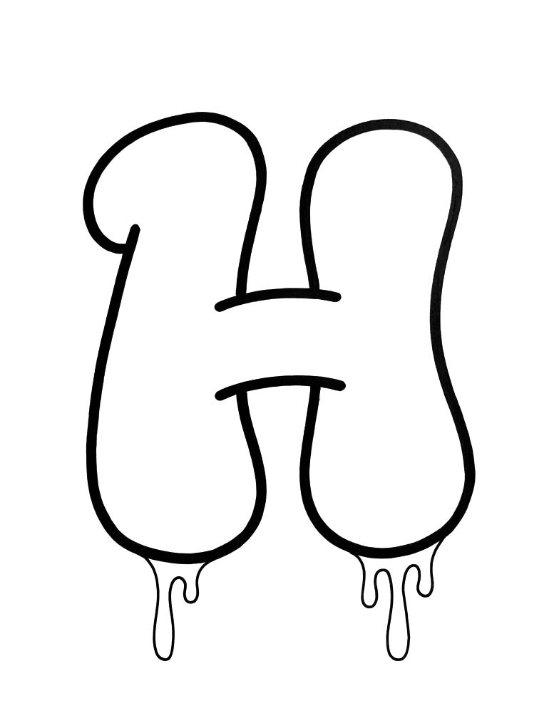 Letter H afdrukbaar simpel