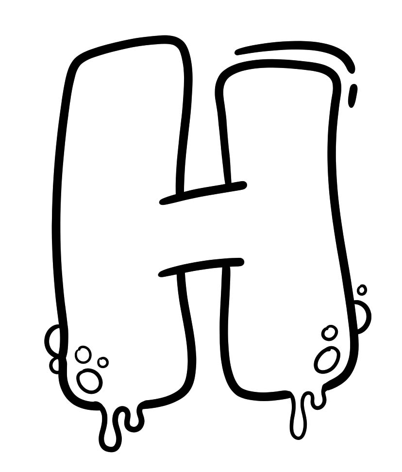 Letter H gratis afdrukbaar eenvoudig