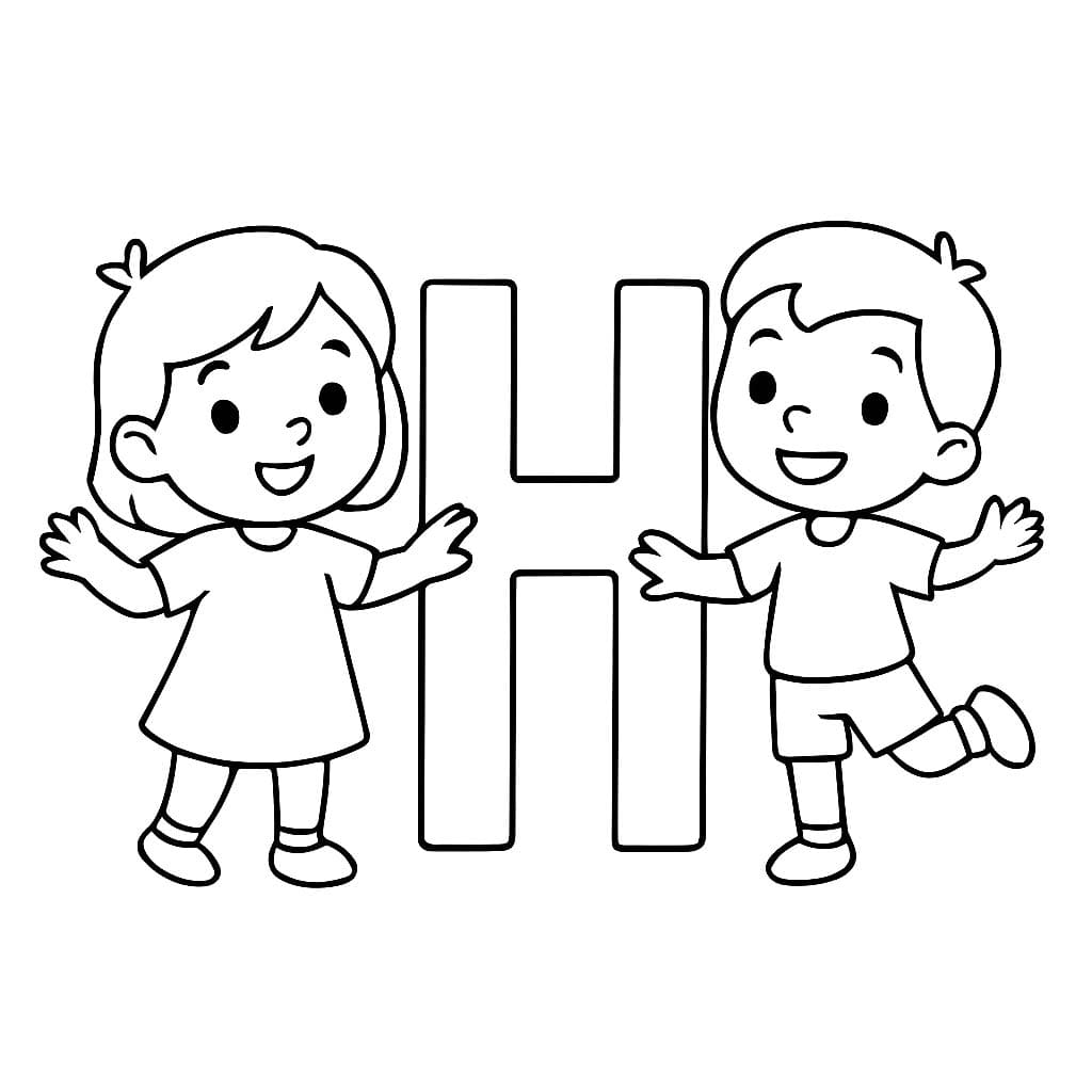 Letter H gratis afdrukbaar