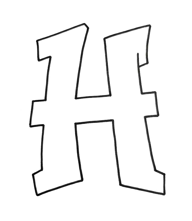 Letter H gratis eenvoudig