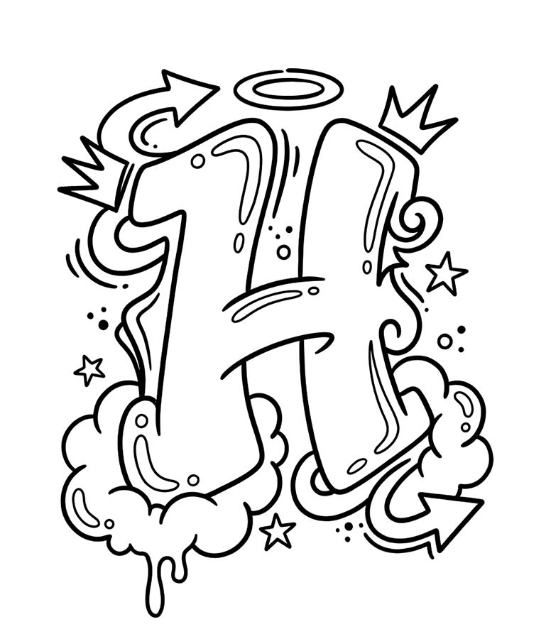 Letter H gratis simpel