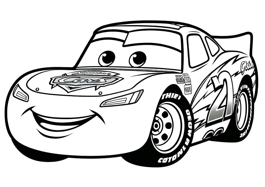 Lightning Mcqueen afdrukbaar basis