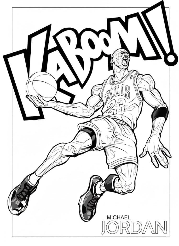 Michael Jordan gratis afdrukbaar basis