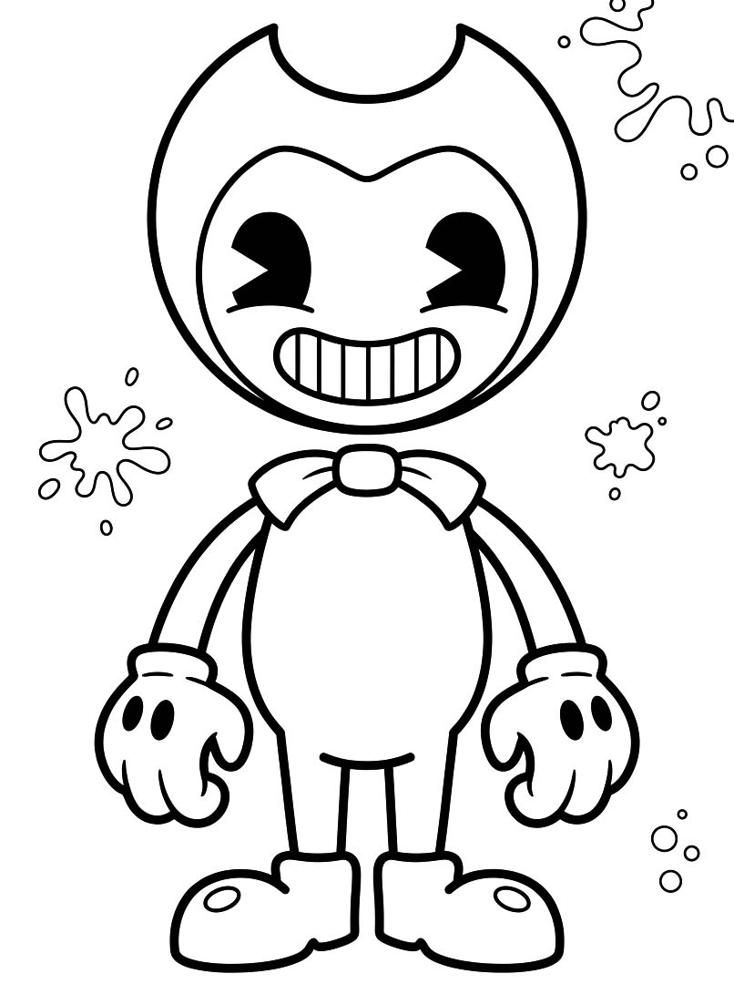 Tekenen Bendy gratis afdrukbaar eenvoudig