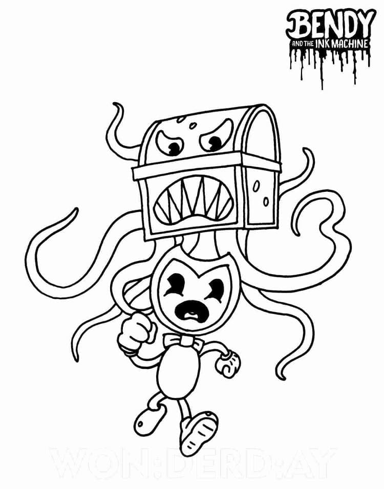 Tekenen Bendy gratis afdrukbaar