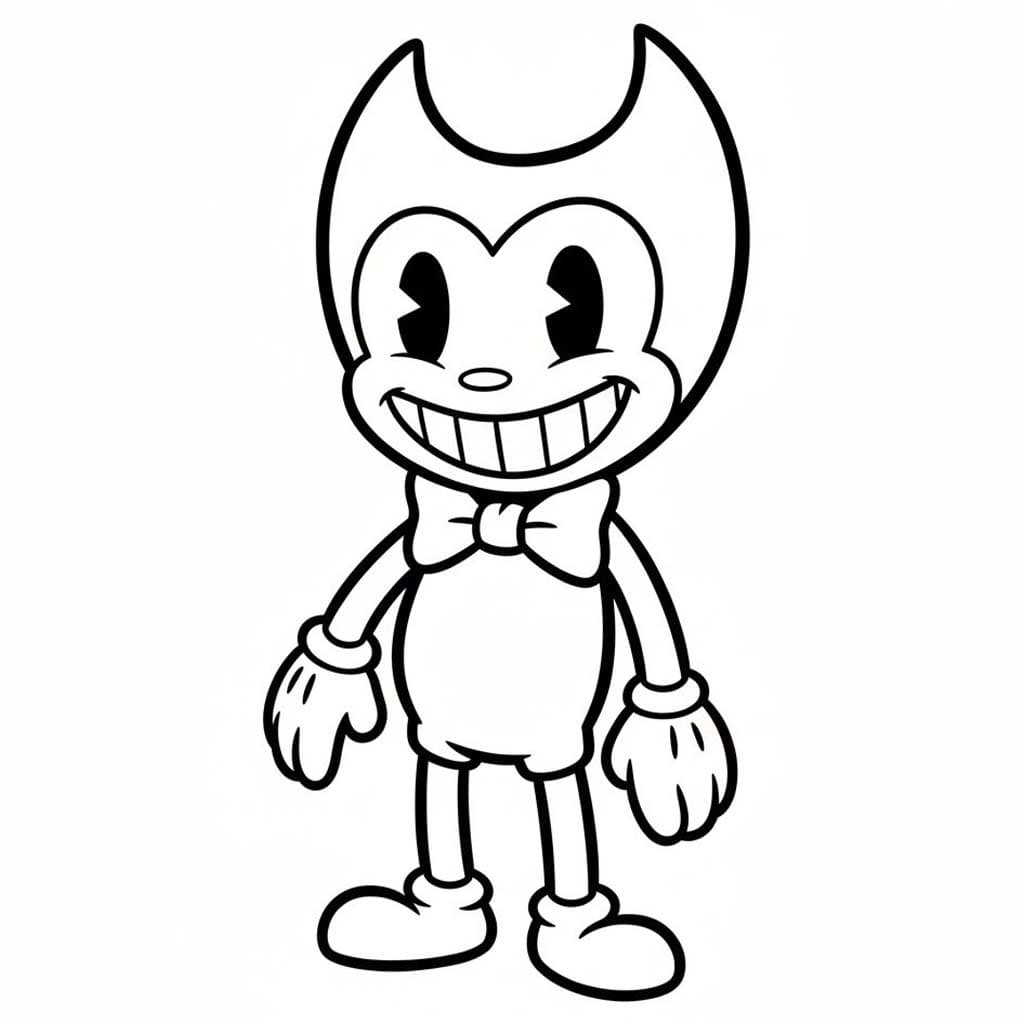 Tekenen Bendy gratis afdrukbaar simpel