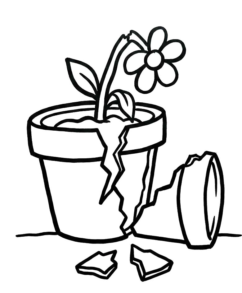 Tekenen Bloempot afdrukbaar