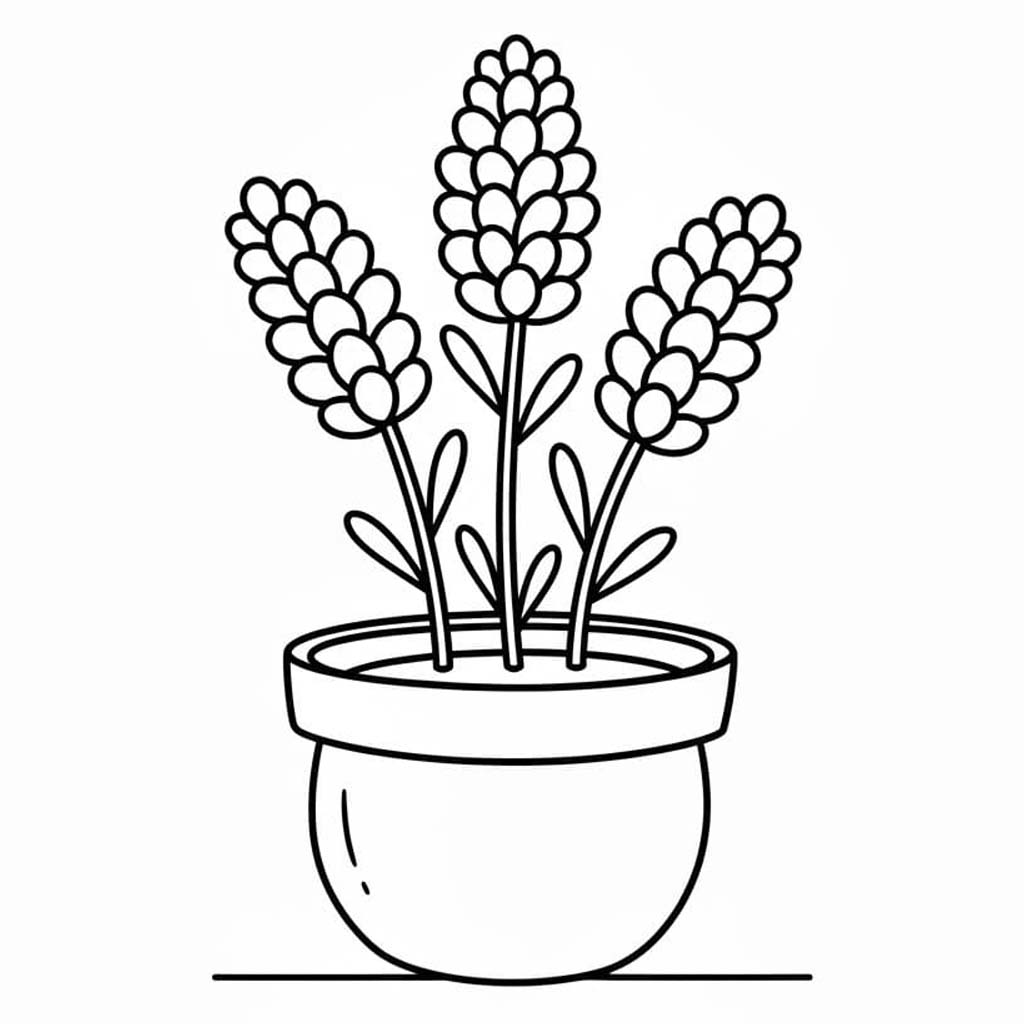 Tekenen Bloempot afdrukbaar simpel