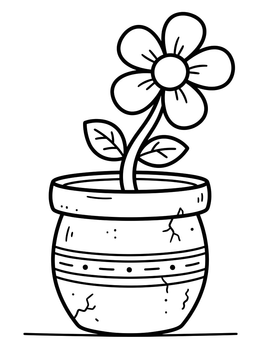 Tekenen Bloempot basis
