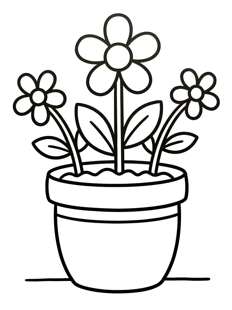 Tekenen Bloempot eenvoudig