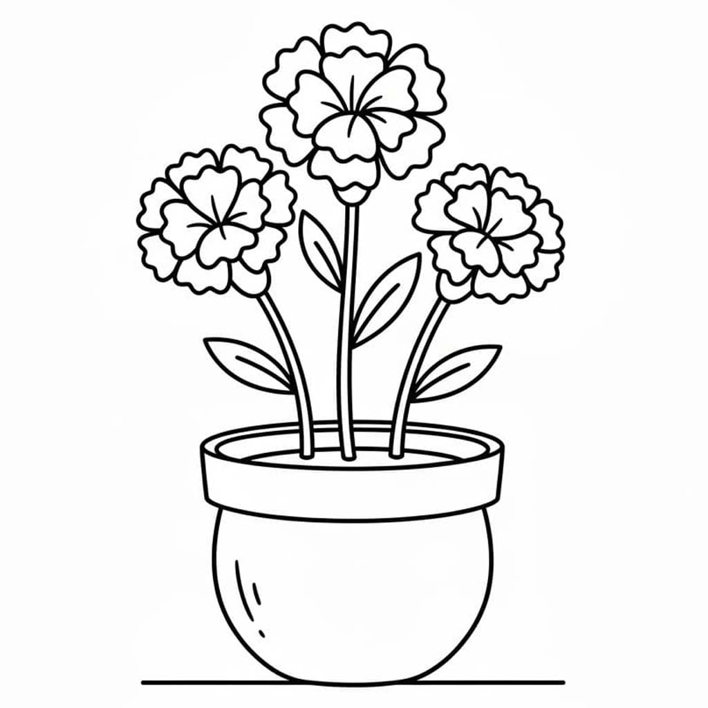 Tekenen Bloempot gratis basis