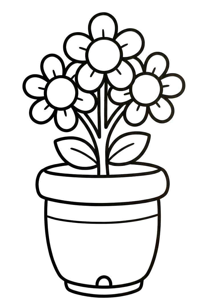 Tekenen Bloempot simpel